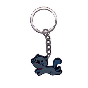Grijze kat sleutelhanger
