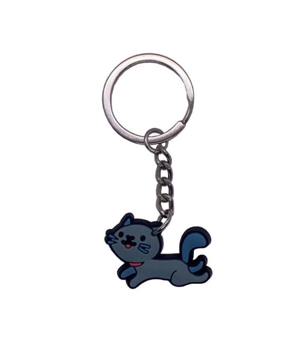 Grijze kat sleutelhanger