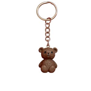 donkere teddybeer sleutelhanger