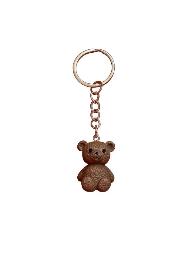donkere teddybeer sleutelhanger