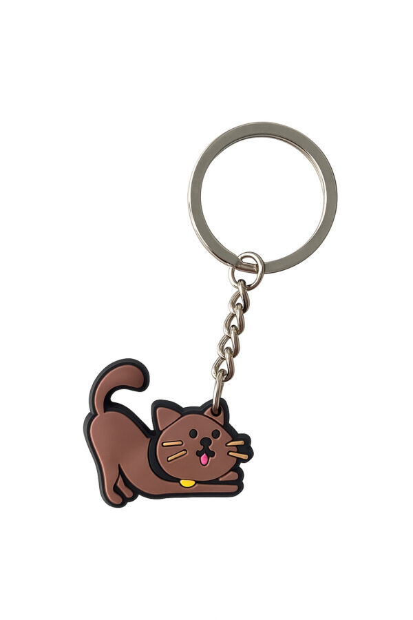 bruine kat sleutelhanger