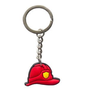 Brandweerhelm sleutelhanger van ca. 3 x 2 cm. Compact, stevig en perfect als cadeau voor brandweerlieden of supporters.