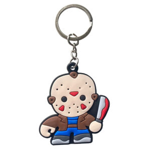 Friday the 13th sleutelhanger van PVC, enkelzijdig bedrukt. Formaat ca. 4,5 x 4,5 cm. Perfect voor horrorfans en verzamelaars.