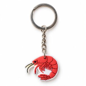 Garnaal sleutelhanger – rood